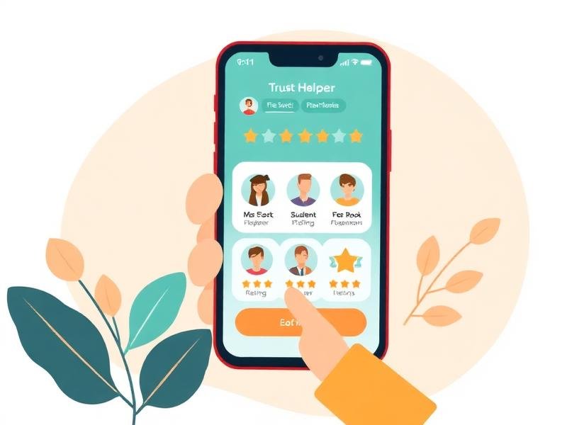 Parent browsing student helper profiles on the Trysittr mobile app